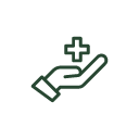 Health Care icon of hand and cross